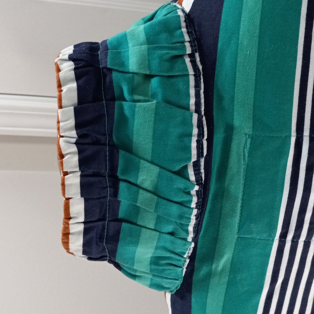 Striped Jacket, Draw String Collar W/ Snap Up Sle… - image 6